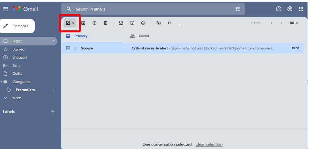 How to Select All Mails in Gmail on pc